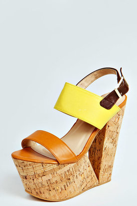 boohoo Abbey Colour Block Chunky Cut Out Wedges