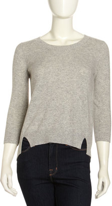 Oats Cashmere Cashmere Hi-Low Sweater, Gray