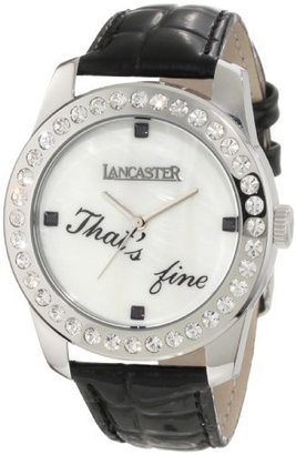Lancaster Women's OLA0476BN-NR Non Plus Ultra Mother-Of-Pearl Dial Black Leather Watch