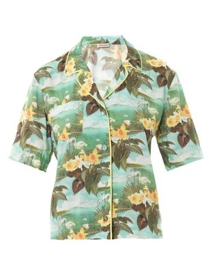 Emma Cook Hawaiian swan-print shirt