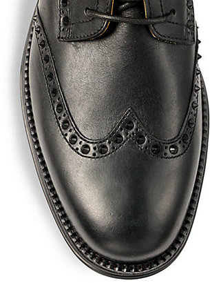 Cole Haan Lunargrand Studded Long Wingtip Leather Oxfords
