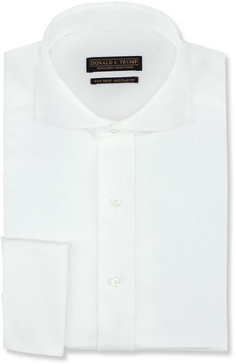 Donald Trump Donald J. Trump Non-Iron Texture White French Cuff Shirt