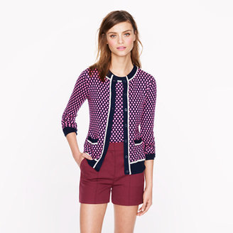 J.Crew Collection featherweight cashmere cardigan in diamond dot