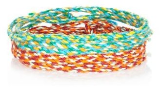 River Island Green and orange woven bracelets pack