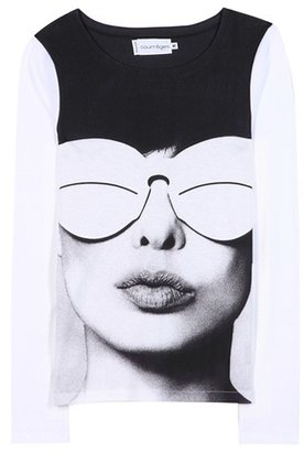 Courreges Printed Cotton Long Sleeve Top