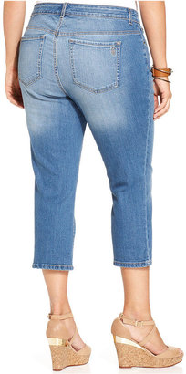 Jessica Simpson Plus Size Cropped Jeans, Orlean Wash