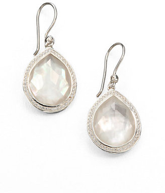 Ippolita Stella Mother-Of-Pearl, Clear Quartz, Diamond & Sterling Silver Doublet Teardrop Earrings