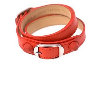 Balenciaga Rubber stud wrap-around leather bracelet