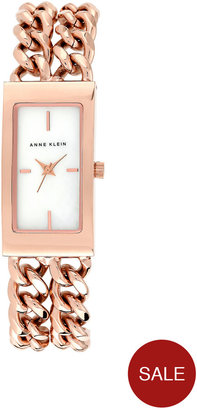Anne Klein Rose Gold-Tone Chained Stainless Steel Bracelet Ladies Watch