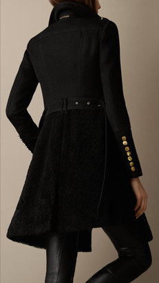 Burberry Shearling Skirt Fitted Coat