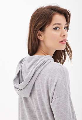 Forever 21 Contemporary Heathered Knit Batwing Hoodie