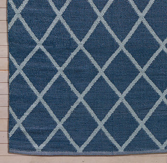 Restoration Hardware All-Weather Recycled Diamond Outdoor Rug Swatch - Blue/Grey