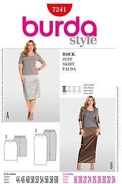 Burda Women's Plus Sizes Skirt Sewing Pattern, 7241