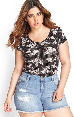 Forever 21 FOREVER 21+ Dotted Floral Crop Top
