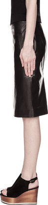 Givenchy Black Glossy Coated Leather Skirt