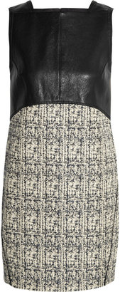 Proenza Schouler Leather and cotton-blend tweed mini dress