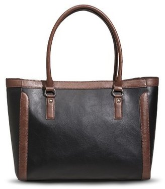 Merona Women's Tote Handbag with Snap Closure - Black