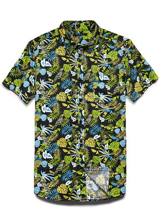 21men 21 MEN Tropical Print Cotton Shirt