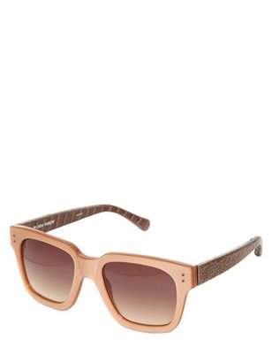 Linda Farrow Squared Watersnake Sunglasses