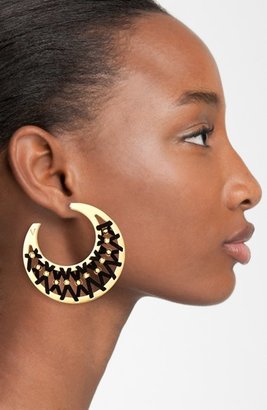 Vince Camuto 'Summer Warrior' Leather Laced Hoop Earrings
