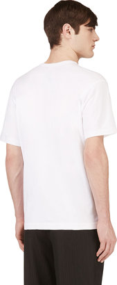 Comme des Garcons Homme Plus White Slashed Short Sleeve Graphic T-Shirt