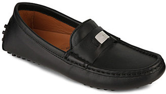 Gucci Leather metallic plaque loafers - for Men