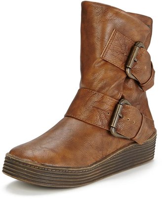 Blowfish Barnaby Low Wedge Buckle Detail Boots