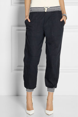 Band Of Outsiders Patchwork cotton-blend drawstring pants