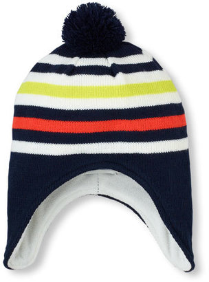 Children's Place Striped earflap knit hat