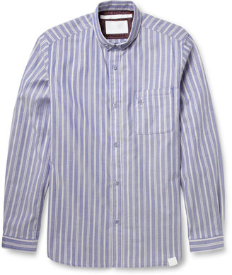 White Mountaineering Striped Button-Down Collar Cotton-Piqué Shirt