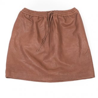 Club Monaco Brown Leather Skirt