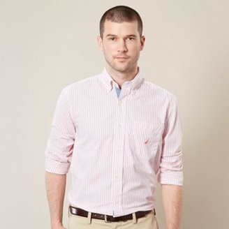 Nautica Pink poplin striped shirt