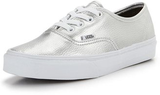 Vans Authentic Glitter Leather Trainers - Silver