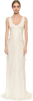 J. Mendel Josephine Gown with Draped Bodice
