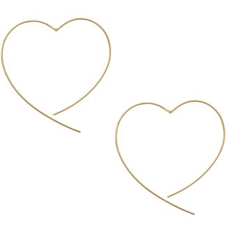 Oliver Bonas Gold Plated Heart Contour Earrings