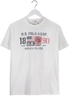 U.S. Polo Assn. USPA FLAG Print Tshirt white