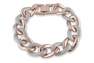Ice Grey Ceramic Pink Rhodium Plated Stainless Steel Bracelet