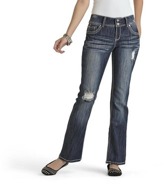 Almost Famous Women's Destructed Bootcut Jeans