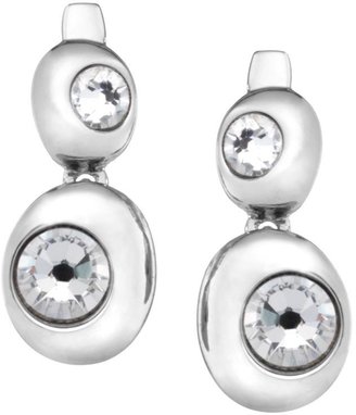 Aurora 18ct white gold plated double moon earring