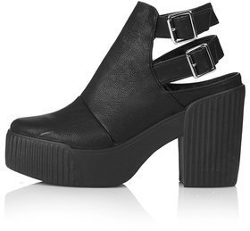 Topshop Womens HARDBALL Slingback Boots - Black