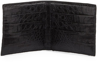Santiago Gonzalez Crocodile Bi-Fold Wallet, Black