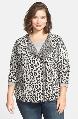 Lucky Brand Leopard Jacquard Jacket (Plus Size)