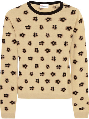 RED Valentino Intarsia wool, silk and cashmere-blend sweater
