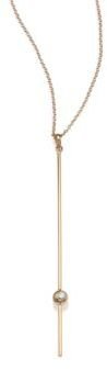 Mizuki Diamond & 14K Yellow Gold Long Bar Charm Necklace
