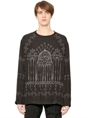 Dolce & Gabbana Silk Georgette & Cotton Sweatshirt