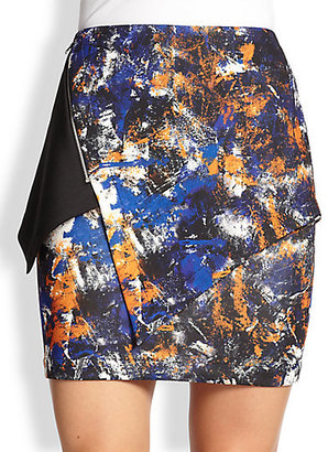 Yigal Azrouel Cut25 by Abstract-Print Asymmetrical Paneled Skirt