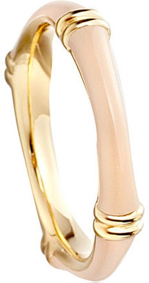 Astley Clarke Peach Blush Bamboo 18ct gold vermeil ring