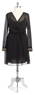 Donna Morgan Three-quarter sleeve Surplus Style Dress