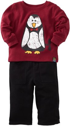 Charlie Rocket Long Sleeve Penguin Thermal Top & Pant Set (Baby Boys)