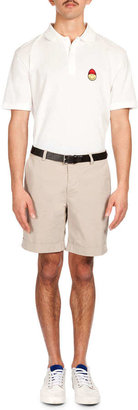 Ami Smiley Patch Short-Sleeve Polo & Flat-Front Bermuda Shorts